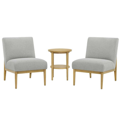 Thomasville 3 Piece Accent Chair And Side Table Set Fabric Upholstered Armless