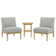 Thomasville 3 Piece Accent Chair And Side Table Set Fabric Upholstered Armless — image 2