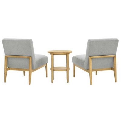 Thomasville 3 Piece Accent Chair And Side Table Set Fabric Upholstered Armless