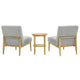 Thomasville 3 Piece Accent Chair And Side Table Set Fabric Upholstered Armless — image 4