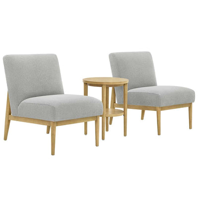 Thomasville 3 Piece Accent Chair And Side Table Set Fabric Upholstered Armless