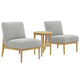 Thomasville 3 Piece Accent Chair And Side Table Set Fabric Upholstered Armless — image 3