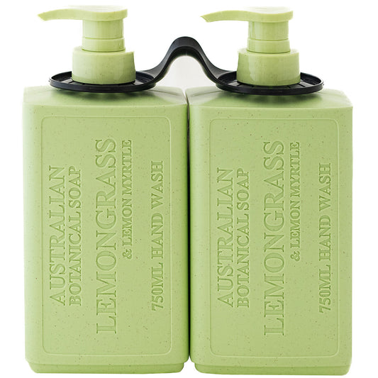 Australian Botanical Soap Hand Wash 2 x 750ml Lemon Grass & Lemon Myrtle, Kakadu Plum Extract, Organic Aloe Vera