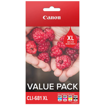 Canon CLI-681 XL Ink Cartridge Value Pack 4-Pack CLI681XLVP CMYK Crisp