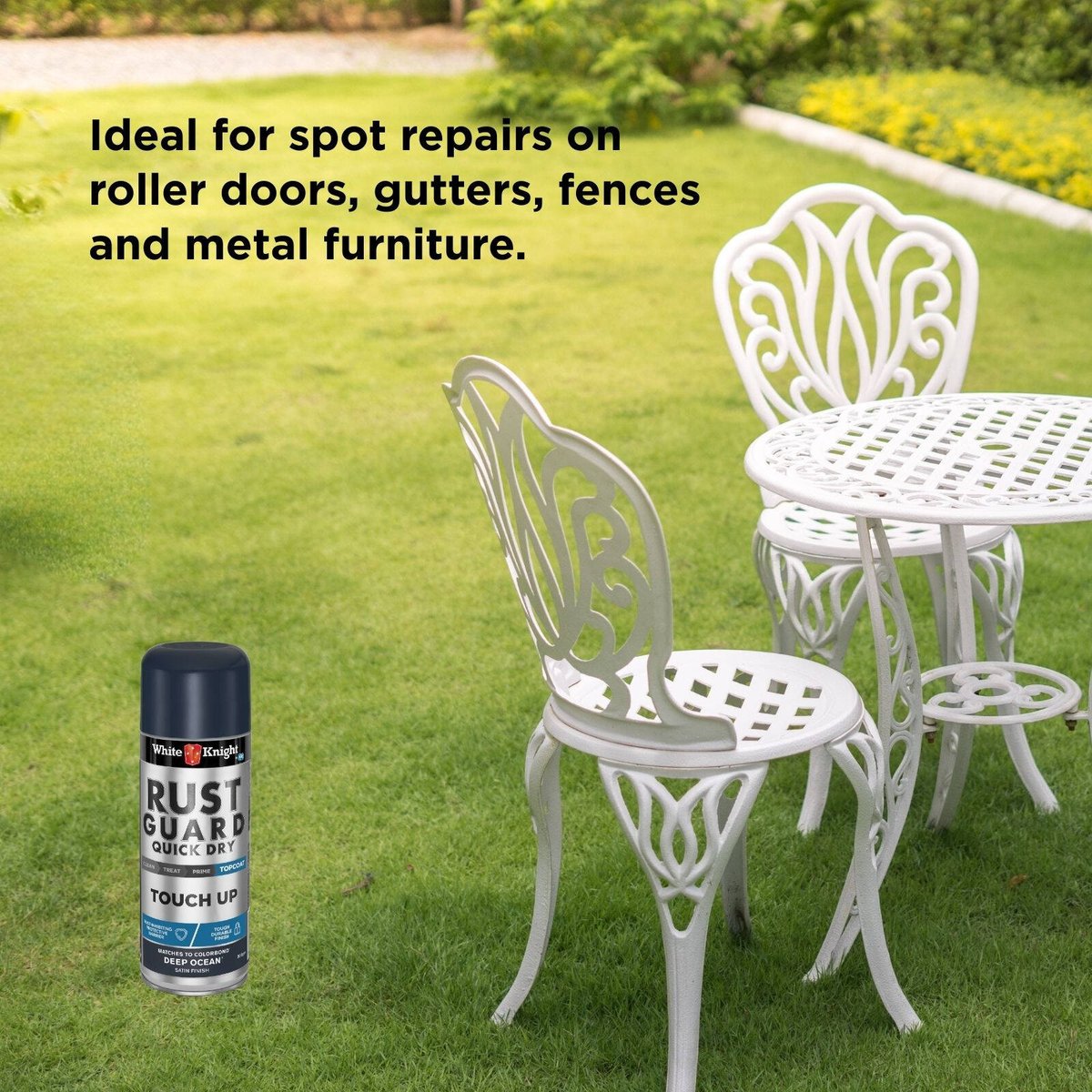 White Knight Rust Guard Deep Ocean 300g Satin Touch Up Spray Paint