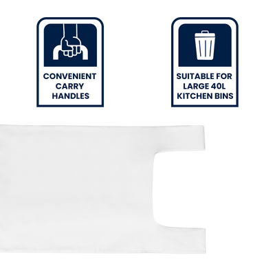 Grunt Kitchen Tidy Bags - 40L - High Density Polyethylene - Easy Tie Handles - 25 Pack