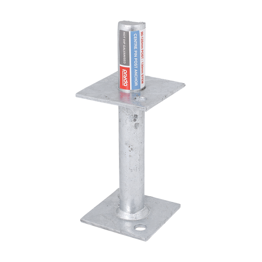 Pryda 130mm M10 Centre Pin Post Anchor - Galvanised Steel - Durable Termite Protection - Auzzistore