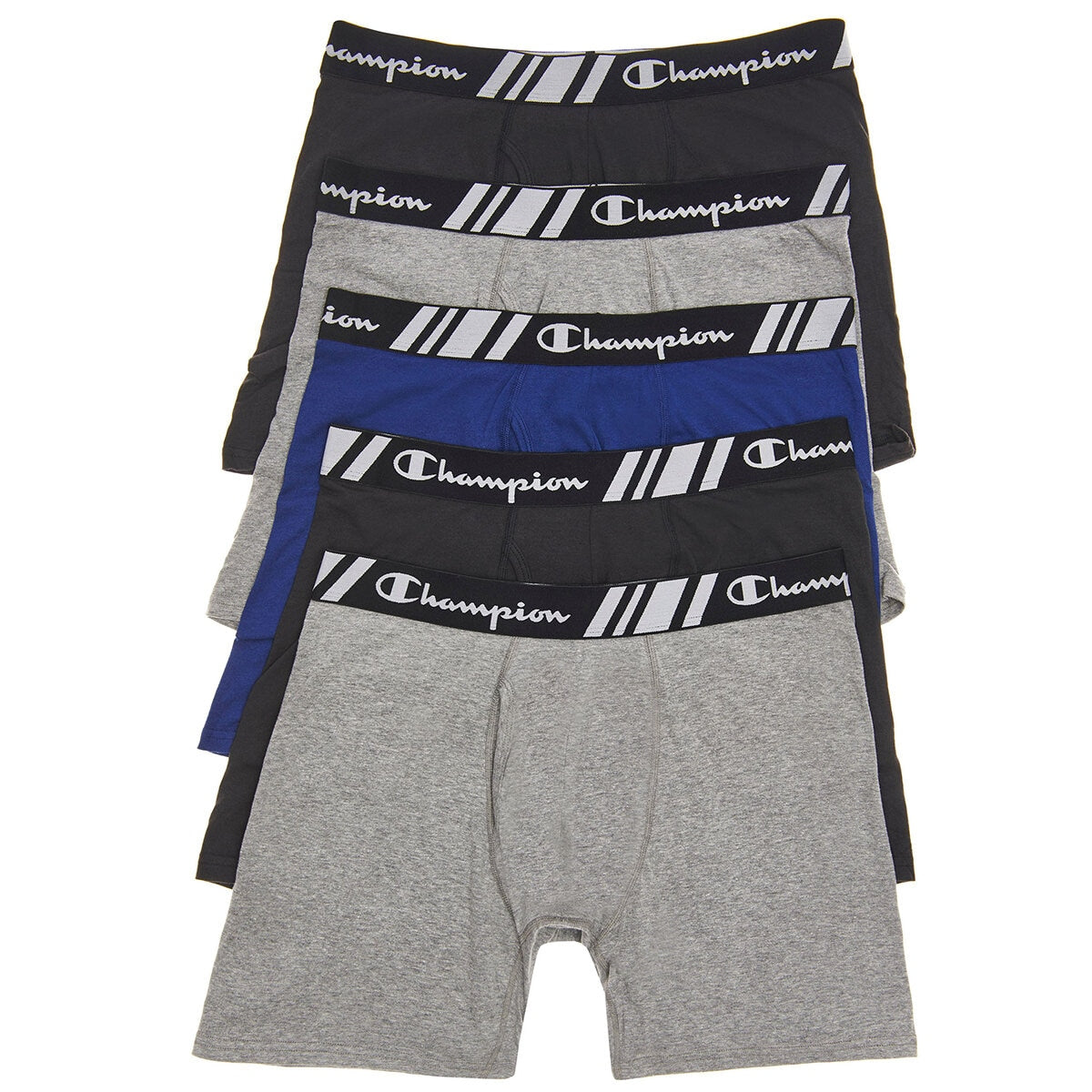 Champion Men's Boxer 5 Pack Charcoal Black Small