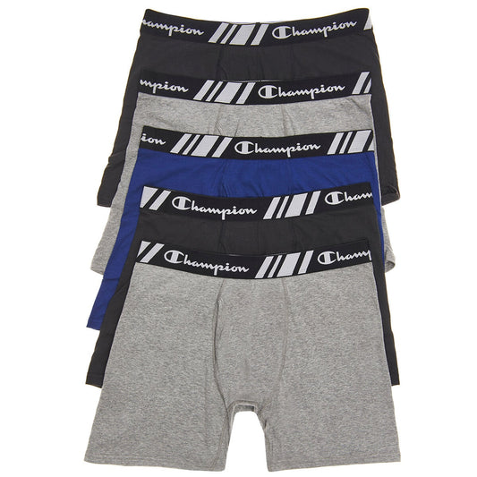 Champion Men's Boxer 5 Pack Charcoal Black Medium