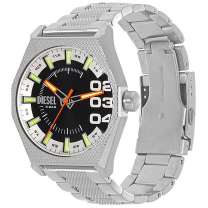 Diesel Scraper Stainless Steel Men's Watch DZ2172 43mm Black Sunray Dial Stainless Steel Bracelet