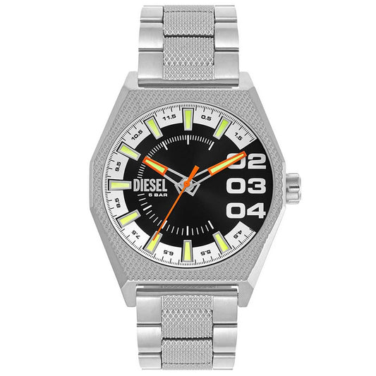 Diesel Scraper Stainless Steel Men's Watch DZ2172 43mm Black Sunray Dial Stainless Steel Bracelet