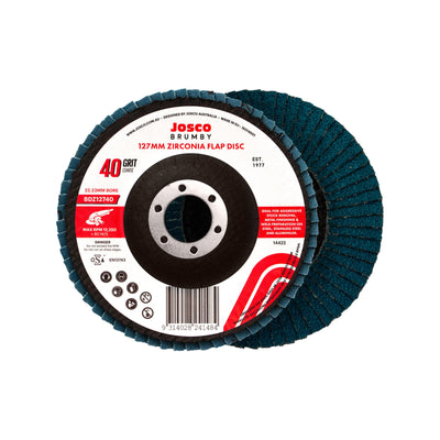Josco 125mm 40 Grit Abrasive Flap Disc Zirconia Durable Fast Grinding