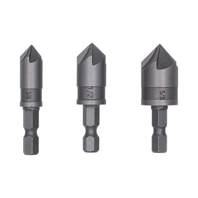 Craftright Countersink Bit Set - 3 Piece - HSS - Quick Change - Durable