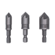 Craftright Countersink Bit Set - 3 Piece - HSS - Quick Change - Durable