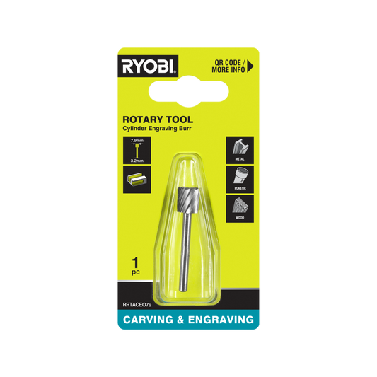 Ryobi 7.9mm Oval Engraving Burr - High-Speed Steel - Precision Carving Tool - Auzzistore