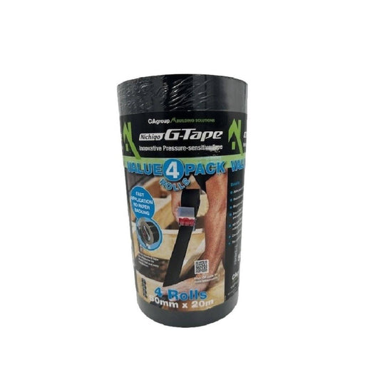 G Tape Bearer Protector 50mm x 20m Black - 4 Pack - Moisture Protection - Auzzistore