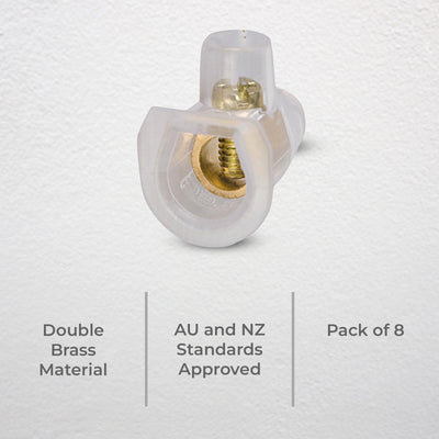 Deta 40 Amp Screw Connector - 8 Pack - Brass Polycarbonate - Durable
