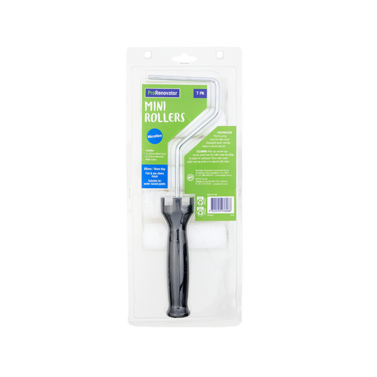 Pro Renovator Microfibre Mini Roller Pack of 7 - 100mm - Smooth Finish