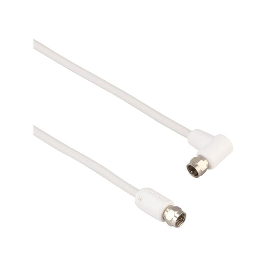 Antsig 2m White Right Angle F Type Male Antenna Cable - 75 Ohm Coaxial