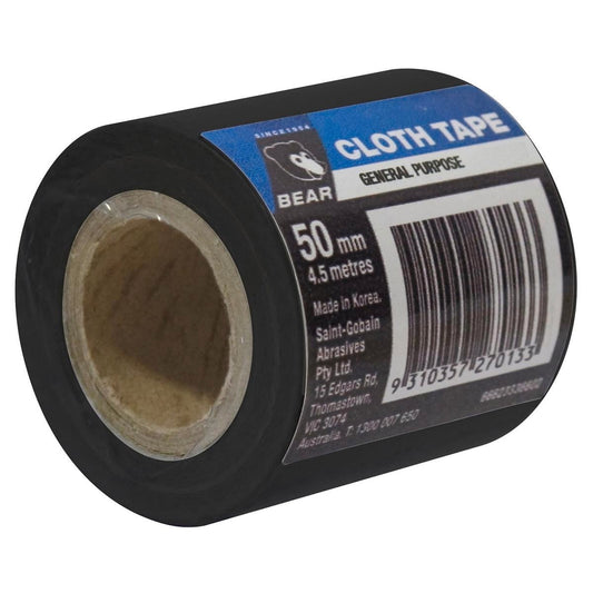Norton Bear 50mm Cloth Tape Black 4.5m Strong Flexible Adhesive - Auzzistore
