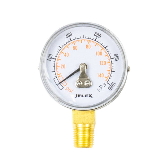 Jflex 50mm Dial Pressure Gauge - Dual Scale psi kPa - Vibration Resistant - Auzzistore