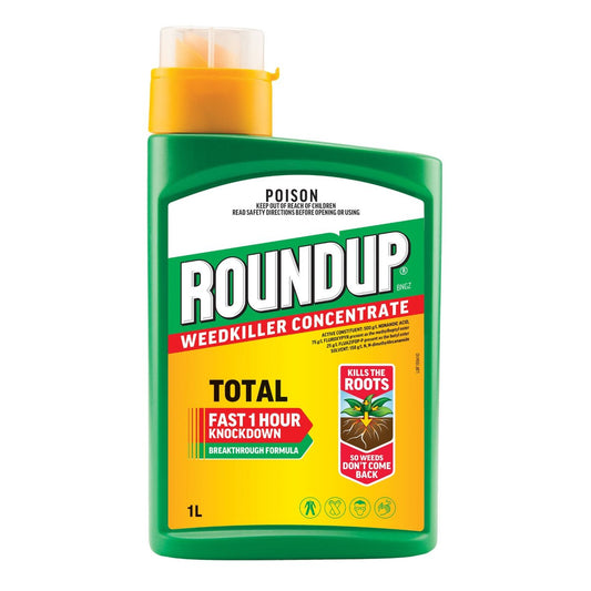 Roundup Total Weedkiller Concentrate - 1L - Fast-Acting Weed Control - Auzzistore