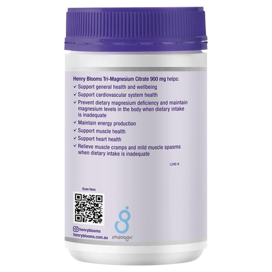 Henry Blooms Tri-Magnesium Citrate 900mg, 150 Vegan Capsules – view 2