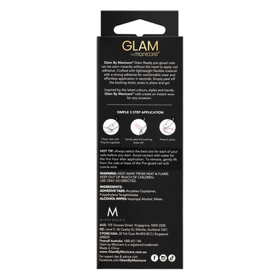Glam By Manicare Glam Ready Pre-Glued Nails - Ballet On Point - 30 Pieces
