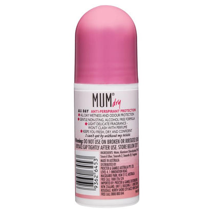 Mum Dry Cool Pink All Day Roll-On Deodorant 50ml – Alcohol-Free