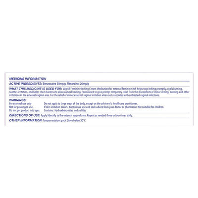 Vagisil Itching Cream for Women 25g – Relieves Vaginal Irritation