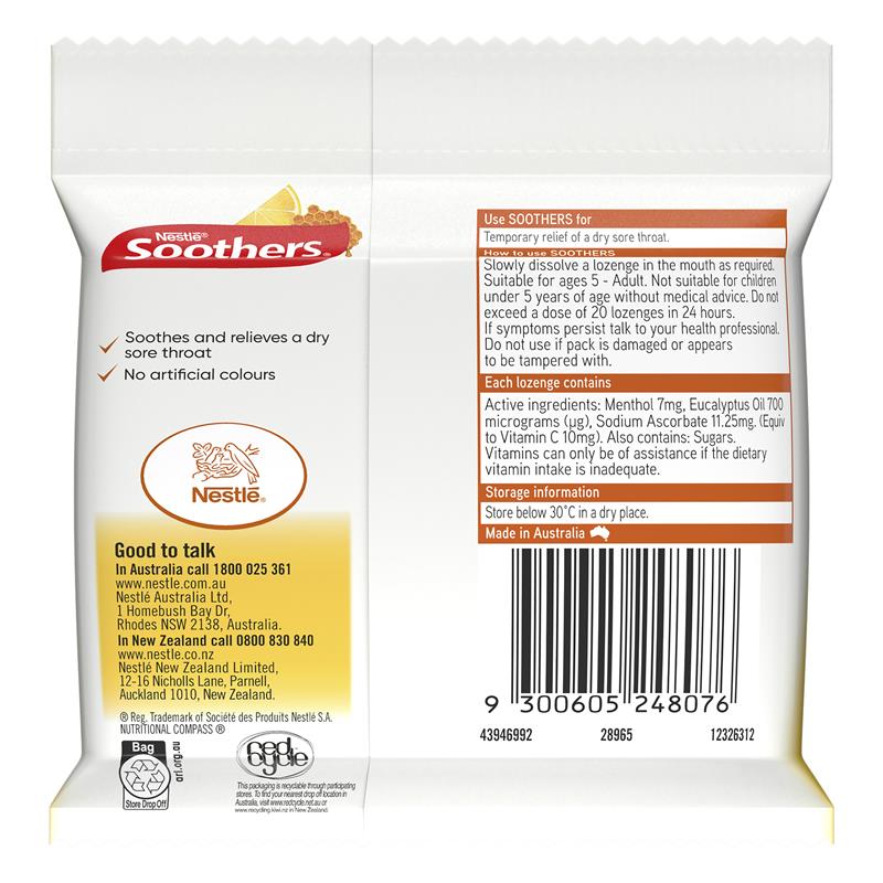 Soothers Honey & Lemon 3x10 Lozenge Multipack - Soothing Throat Relief-Auzzi Store