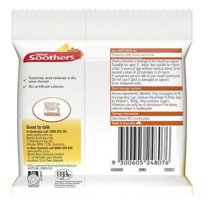 Soothers Honey & Lemon 3x10 Lozenge Multipack - Soothing Throat Relief-Auzzi Store