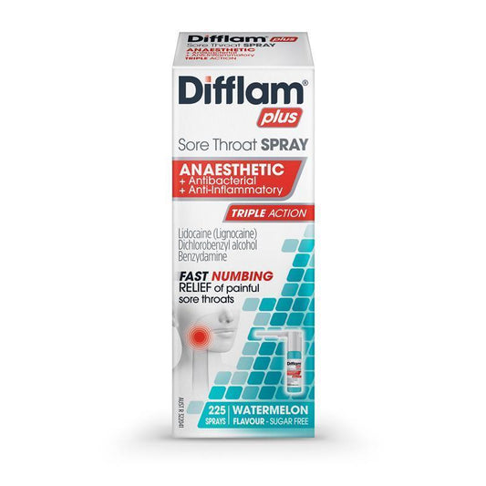 Difflam Plus Sore Throat Anaesthetic Spray Watermelon 30ml - Fast Relief - Auzzi Store