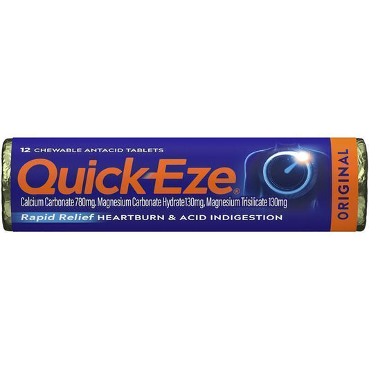 Quick Eze Original Tablets - Rapid Heartburn & Indigestion Relief 12 Pack-Auzzi Store