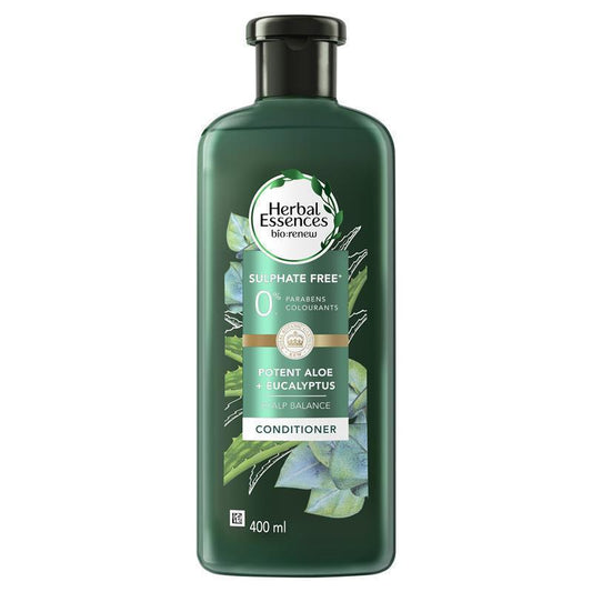 Herbal Essences Bio Renew Potent Aloe & Eucalyptus Strength & Moisture Conditioner 400ml - Nourishing & Hydrating - Auzzistore
