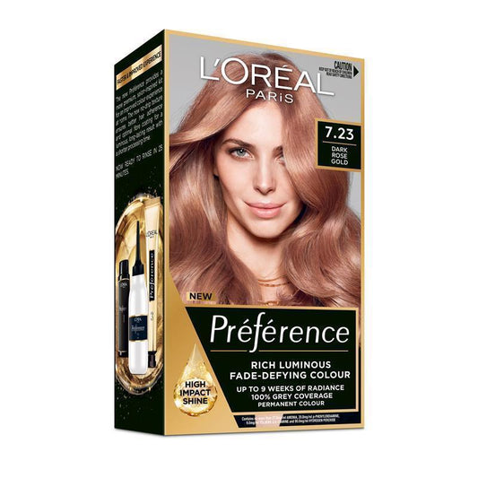 L'Oreal Paris Preference Bali 7.23 Dark Rose Gold - Luxurious Permanent Hair Colour - Auzzi Store