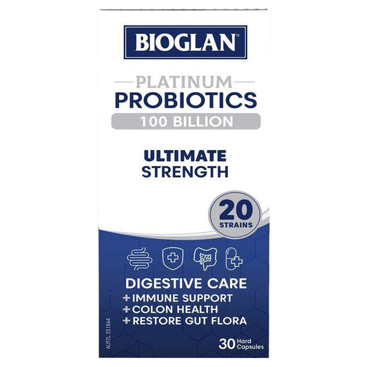 Bioglan Platinum Probiotic 100 Billion CFU, 20 Strains, 30 Capsules