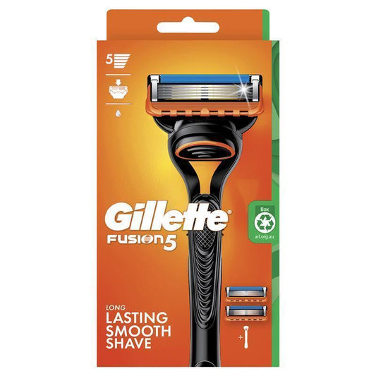 Gillette Fusion Manual Razor + 2 Blade Refills - Precision Shaving for Men