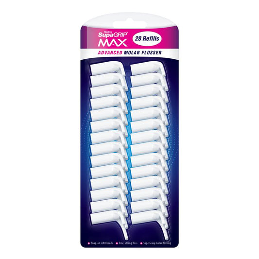 Piksters SupaGRIP Max Flosser Refill 28pk - Effortless Flossing for Seniors