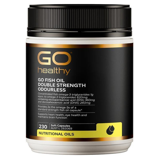 Go Healthy 2000mg Compact Odourless Fish Oil 230 Softgel Capsules - Omega-3 Power-Auzzi Store