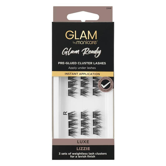 Glam By Manicare Glam Ready Pre-Glued Lizzie Cluster Lashes Luxe - 3 Sets