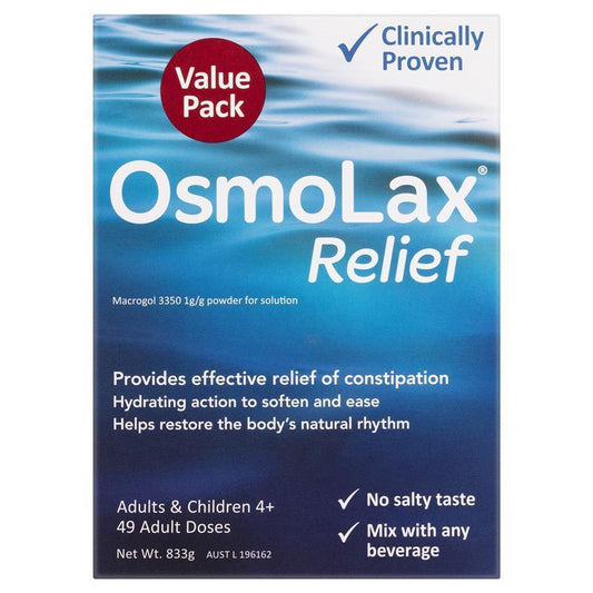 OsmoLax Relief Laxative Powder 49 Dose 833g - Effective Constipation Relief Without Salty Taste - Auzzi Store