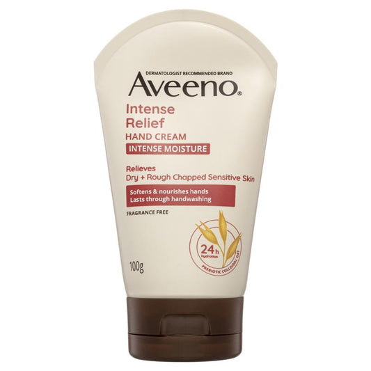 Aveeno Intense Relief Soothing Hand Cream - Fragrance Free 100g-Auzzi Store