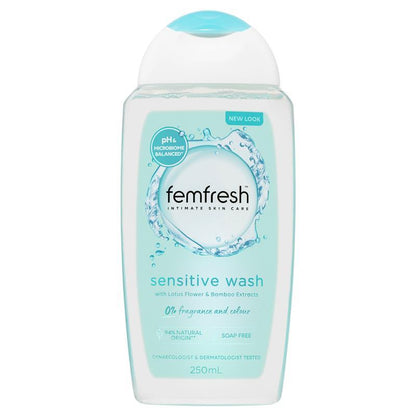 Femfresh Sensitive Wash 250ml – pH Balanced, Soap-Free, Natural Origin