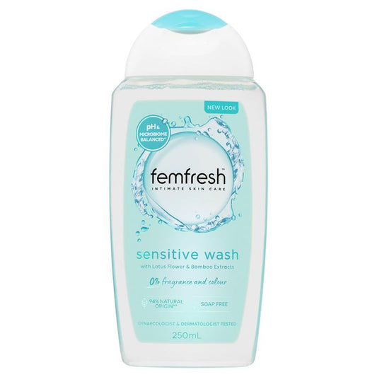Femfresh Sensitive Wash 250ml – pH Balanced, Soap-Free, Natural Origin