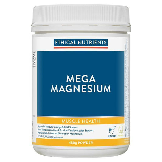 Ethical Nutrients Mega Magnesium 450g Powder - Citrus Flavor for Muscle Relief-Auzzi Store