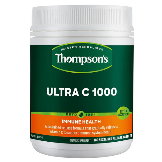 Thompson's Ultra C 1000mg 180 Tablets - Sustained Release Vitamin C-Auzzi Store