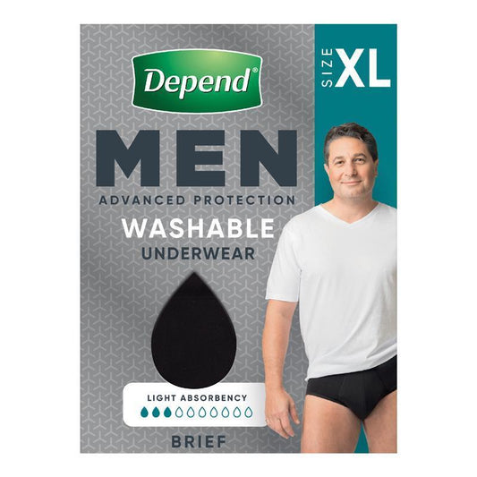 Depend Men XL Washable Incontinence Underwear – Reusable, Discreet Protection