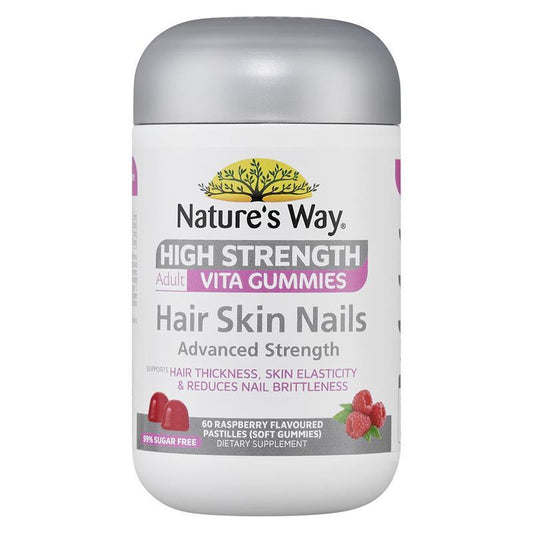 Nature's Way High Strength Adult Vita Gummies Hair Skin Nails - 60 Pastilles