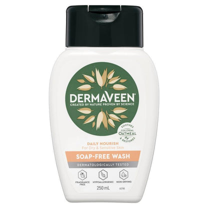 DermaVeen Hypoallergenic Soap-Free Cleanser 250mL for Dry & Sensitive Skin